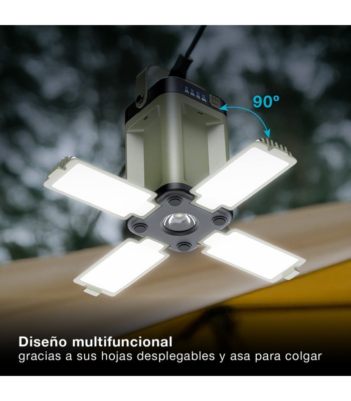 LINTERNA SOLAR LED CAMPING RECARGABLE USB GSC 5W 500 LUMENES - PROTECCION IP20
