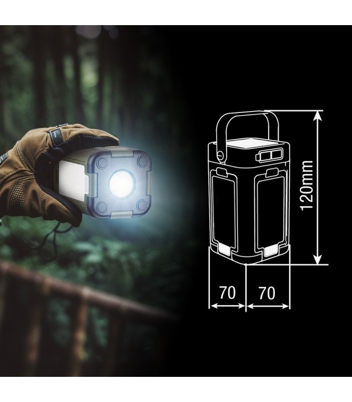 LINTERNA SOLAR LED CAMPING RECARGABLE USB GSC 5W 500 LUMENES - PROTECCION IP20
