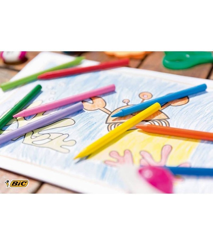 CERAS BIC KIDS PLASTIDECOR 24 COLORES EXTRARESISTENTES