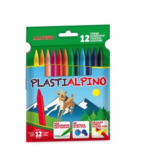 CERAS PLASTICAS PLASTIALPINO CAJA 12 COLORES