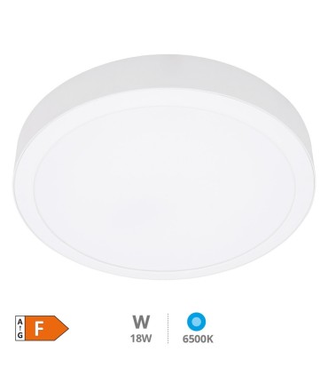 PLAFON SUPERFICIE DOWNLIGHT LED REDONDO BOGUR BLANCO 18W LUZ BLANCA 6500K 1620 LUMENES