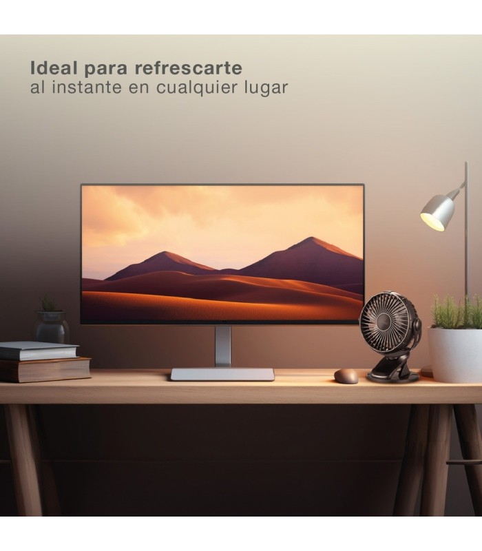 MINI VENTILADOR SOBREMESA CON USB ALUA GSC 3W Ø15cm NEGRO