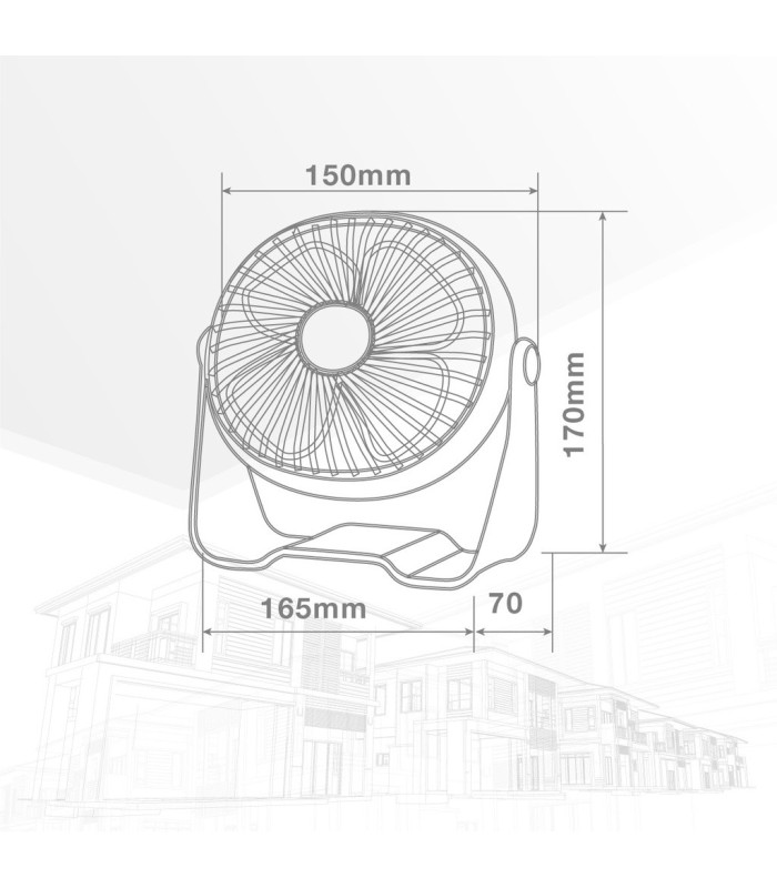 MINI VENTILADOR SOBREMESA CON USB ALUA GSC 3W Ø15cm NEGRO