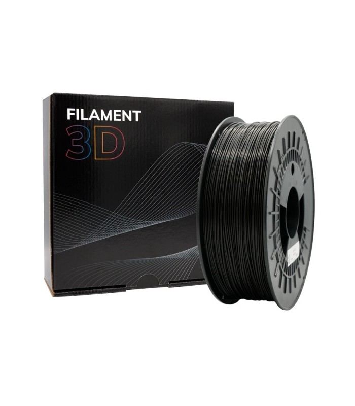FILAMENTO 3D PLA MATE NEGRO - DIAMETRO 1,75mm - BOBINA 1kg