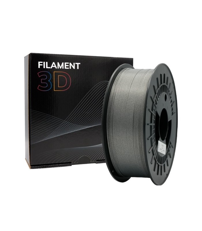FILAMENTO 3D PLA GLITTER PLATA - DIAMETRO 1,75mm - BOBINA 1kg