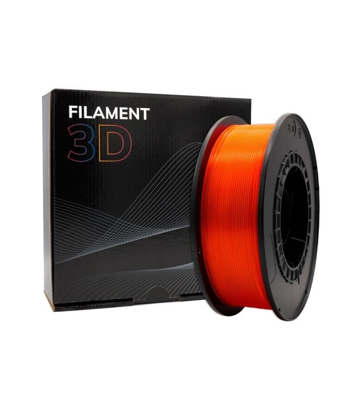 FILAMENTO 3D PLA NARANJA FLUORESCENTE - DIAMETRO 1,75mm - BOBINA 1kg