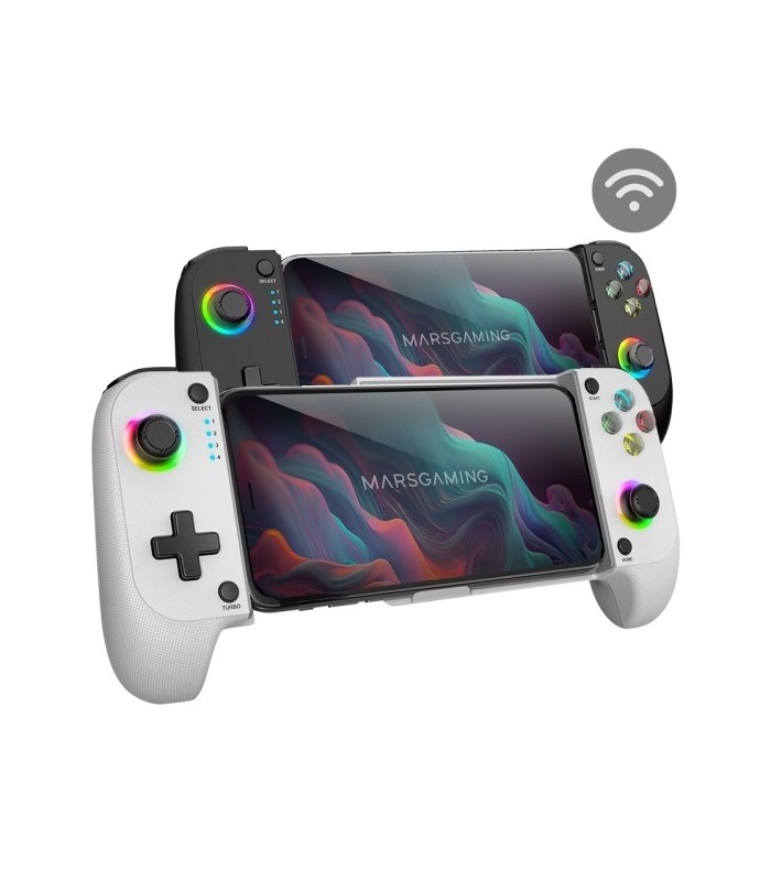 GAMEPAD BLUETOOTH MULTIPLATAFORMA MARS GAMING BLANCO - SOPORTA SMARTPHONE HASTA 6 8"