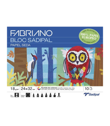 BLOC DE PAPEL SEDA SADIPAL 10 HOJAS COLORES SURTIDOS