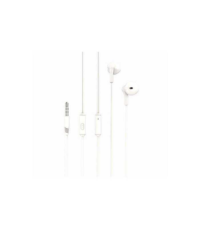 AURICULARES MUSIC CON MICROFONO XO EP39 BLANCOS - CABLE 1 2 METROS - BOTON DE CONTROL
