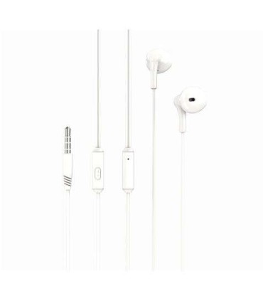 AURICULARES MUSIC CON MICROFONO XO EP39 BLANCOS - CABLE 1.2 METROS - BOTON DE CONTROL