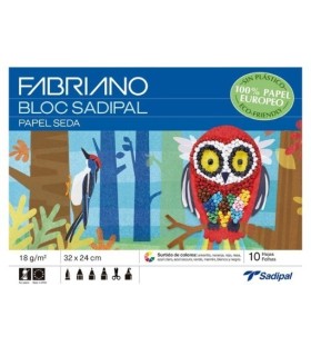 BLOC DE PAPEL SEDA SADIPAL 10 HOJAS COLORES SURTIDOS