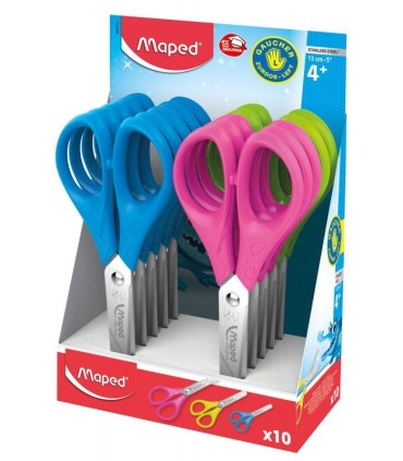 TIJERA ESCOLAR PARA ZURDOS MAPED ESSENTIALS 13CM COLORES SURTIDOS