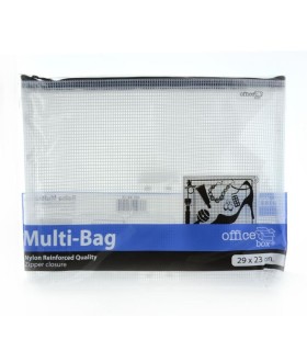 BOLSA MULTIUSO TRANSPARENTE B5 CON CREMALLERA OFFICE BOX - TAMAÑO 29x23cm