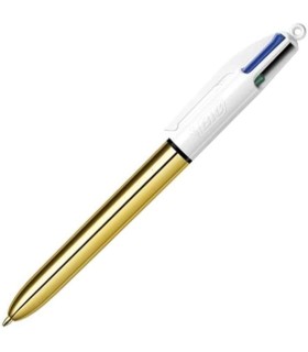BOLIGRAFO BIC SHINE 4 COLORES ORO