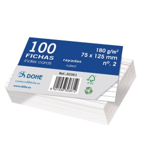 FICHAS RAYADAS DOHE 758x125mm 180gr  Nº2 - PAQUETE 100 FICHAS