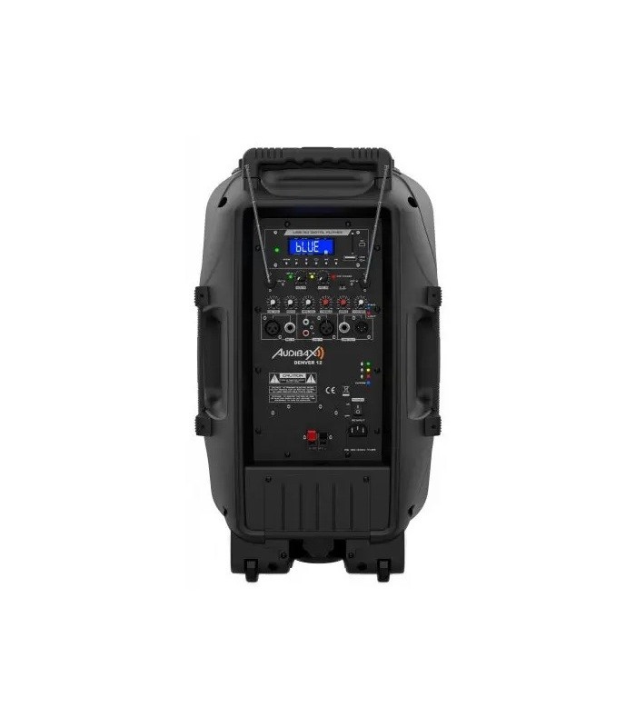 ALTAVOZ TROLLEY AUDIBAX DENVER 12" ACTIVO + 2 MICROFONOS INALAMBRICOS - POTENCIA: 100W RMS