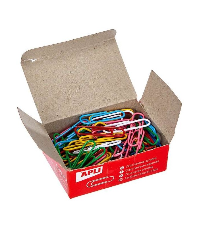 PACK 100 CLIPS COLORES SURTIDOS APLI 32mm Nº2