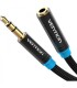 CABLE ALARGADOR ESTEREO VENTION NEGRO - JACK 3 5 MACHO A JACK 3 5 HEMBRA - 2 METROS
