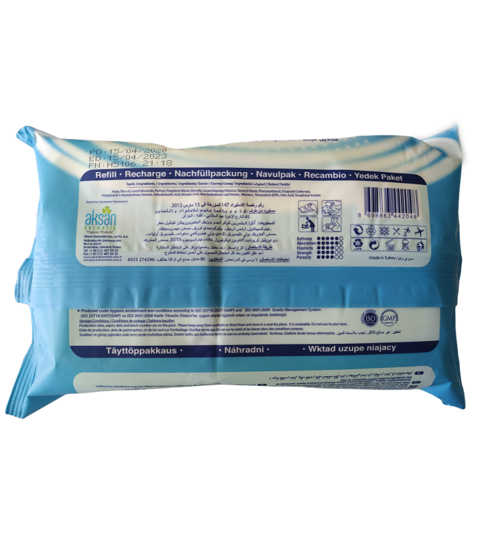 TOALLITAS HUMEDAS YALTA DEEP FRESH ALOE VERA Y CAMOMILA 72 UNIDADES