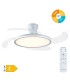 VENTILADOR TECHO GOMCE GSC CON LUZ CCT REGULABLE Y MANDO Ø122 4 ASPAS RETRACTILES BLANCO