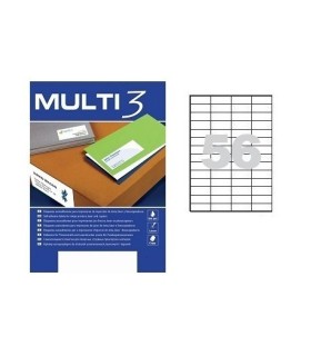 ETIQUETAS ADHESIVAS MULTI3 52,5x21,2 mm - PAQUETE DE 100 HOJAS