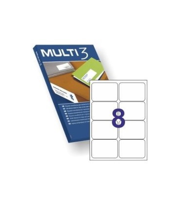 ETIQUETAS ADHESIVAS MULTI3 97x67,7 mm - PAQUETE DE 100 HOJAS