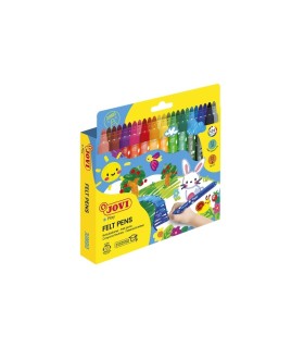 ESTUCHE 24 ROTULADORES JUMBO JOVI FELT PENS - PUNTA 5 8mm - TINTA DE GRAN FIJACION