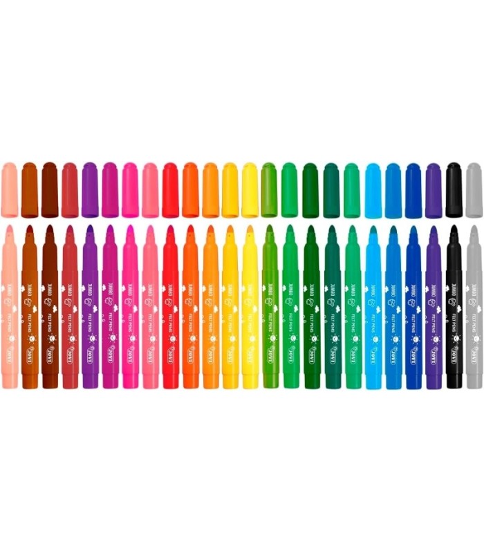 ESTUCHE 24 ROTULADORES JUMBO JOVI FELT PENS - PUNTA 5 8mm - TINTA DE GRAN FIJACION