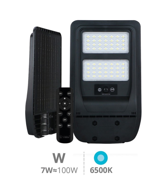FAROLA SOLAR LED BUAT GSC CON SENSOR CREPUSCULAR Y MOVIMIENTO 7W LUZ BLANCA 6500K 700Lm 