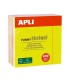 CUBO 400 NOTAS ADHESIVAS FLUORESCENTES FUNNY APLI 75x75mm - COLORES SURTIDOS