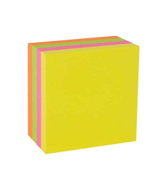 CUBO 400 NOTAS ADHESIVAS FLUORESCENTES FUNNY APLI 75x75mm - COLORES SURTIDOS