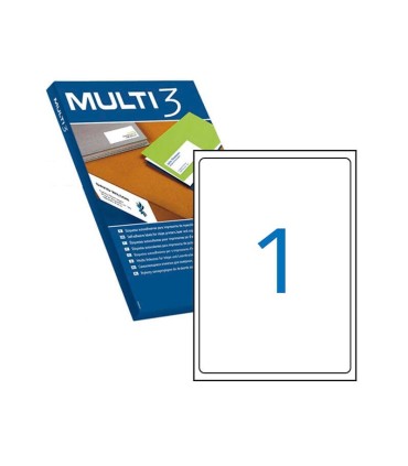 ETIQUETAS ADHESIVAS MULTI3 199,6x289,1 mm - PAQUETE DE 100 HOJAS