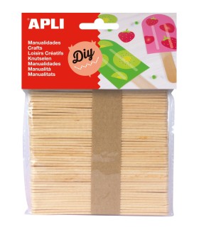 PALOS DE POLO DE MADERA NATURAL APLI 114x10mm - PACK 50 UNIDADES - COLOR MADERA
