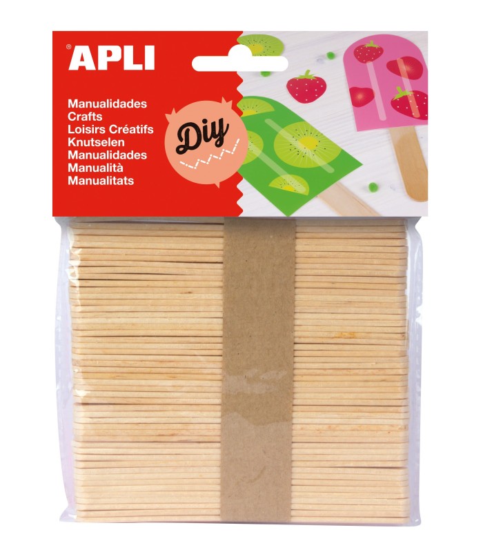 PALOS DE POLO DE MADERA NATURAL APLI 114x10mm - PACK 50 UNIDADES - COLOR MADERA
