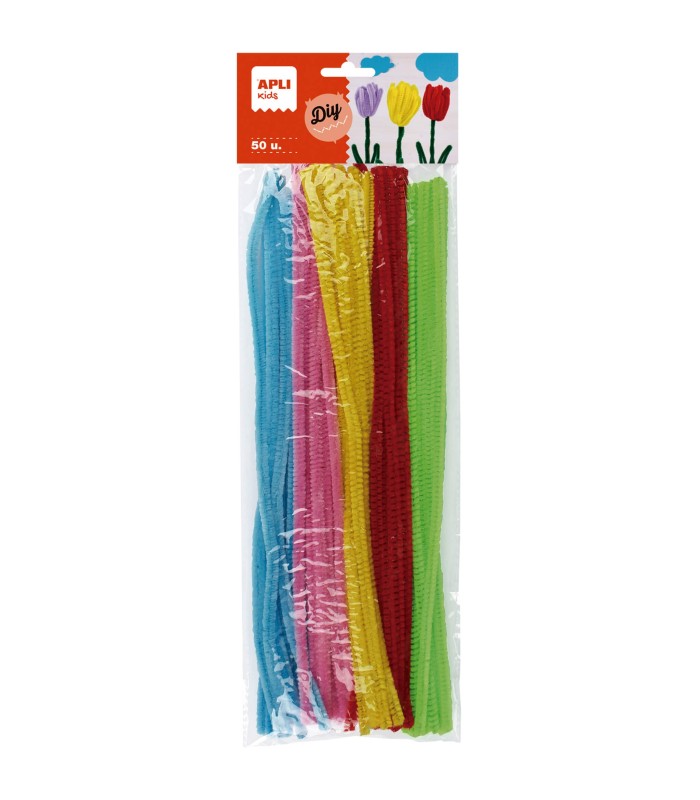 LIMPIAPIPAS APLI COLORES FLUORESCENTES SURTIDOS 50 UNIDADES
