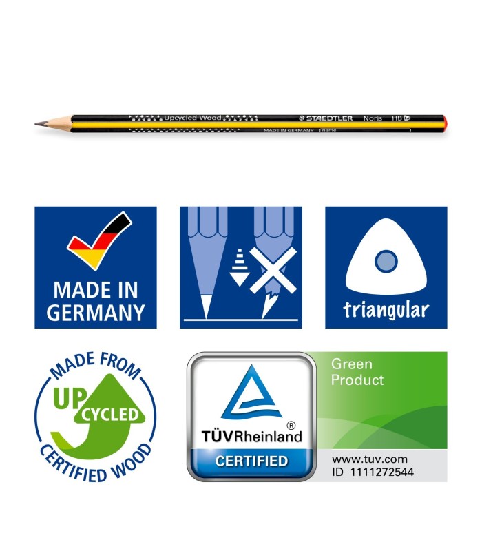 LAPIZ TRIANGULAR SLIM TRIPLUS FINO STAEDTLER NORIS Nº2 HB