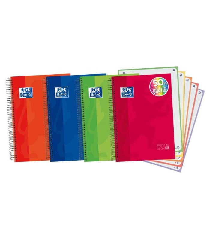 CUADERNO OXFORD MICROPERFORADO EUROPEAN BOOK 5 A-4 120HOJAS 5X5