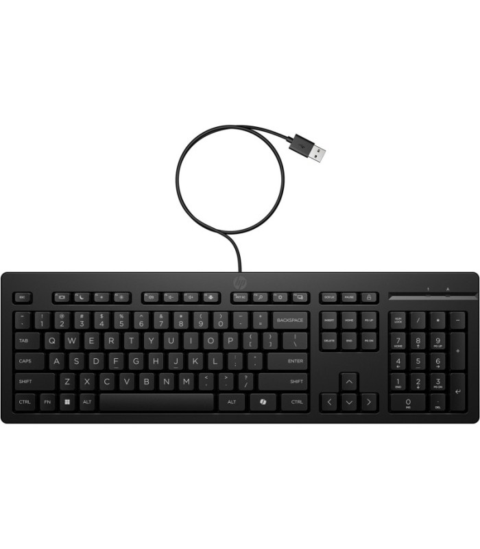 TECLADO USB HP 125 NEGRO - TECLAS DE EMBRAGUE TIPO PLUNGER - INDICADORES LED