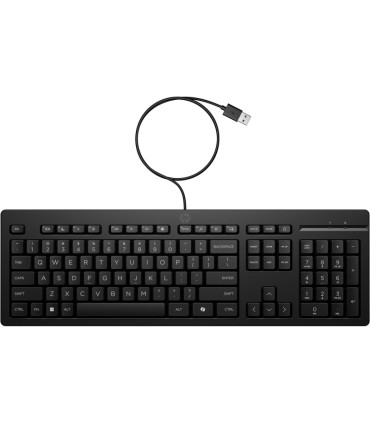 TECLADO USB HP 125 NEGRO - TECLAS DE EMBRAGUE TIPO PLUNGER - INDICADORES LED