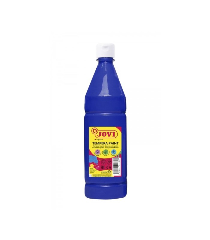 TEMPERA ESCOLAR JOVI AZUL CYAN 1 LITRO - ALTO PODER CUBRIENTE - SECADO RAPIDO