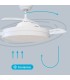 VENTILADOR TECHO LUGELA GSC LUZ CCT REGULABLE Y MANDO Ø107 3 ASPAS RETRÁCTILES DC BLANCO