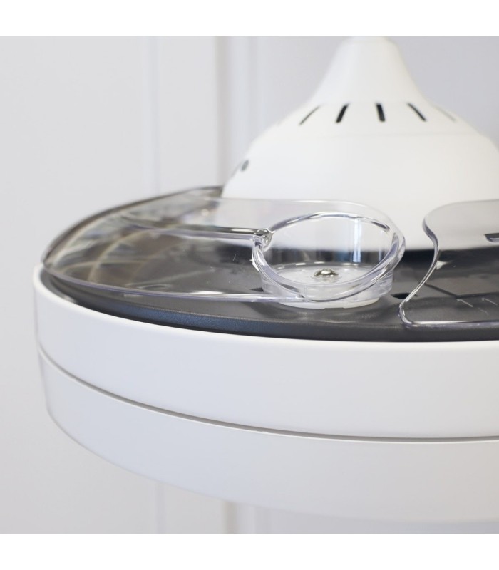 VENTILADOR TECHO LUGELA GSC LUZ CCT REGULABLE Y MANDO Ø107 3 ASPAS RETRÁCTILES DC BLANCO