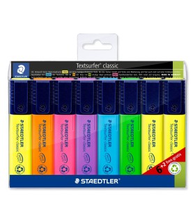 ROTULADOR STAEDTLER FLUORESCENTE PACK 6+2 UNIDADES COLORES NEON