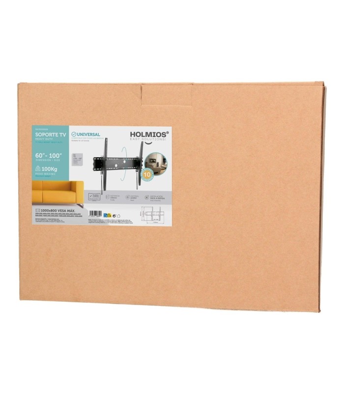 SOPORTE DE PARED FIJO HOLMIOS PARA TV 60"-100" - INCLINACION +15º - -5º - HASTA 100KG