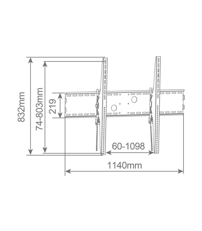 SOPORTE DE PARED FIJO HOLMIOS PARA TV 60"-100" - INCLINACION +15º - -5º - HASTA 100KG
