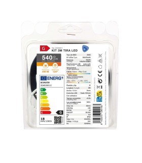 PACK TIRA LED 3 METROS 6W-M LUZ CALIDA 2800-3200K SMD2835 540 Lm-M IP20 GSC EVOLUTION