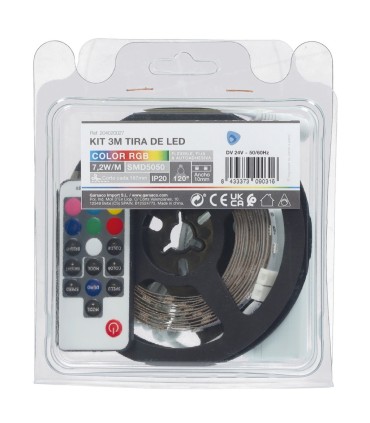 PACK TIRA LED 3 METROS 7,2W-M LUZ RGB SMD5050 IP20 GSC EVOLUTION
