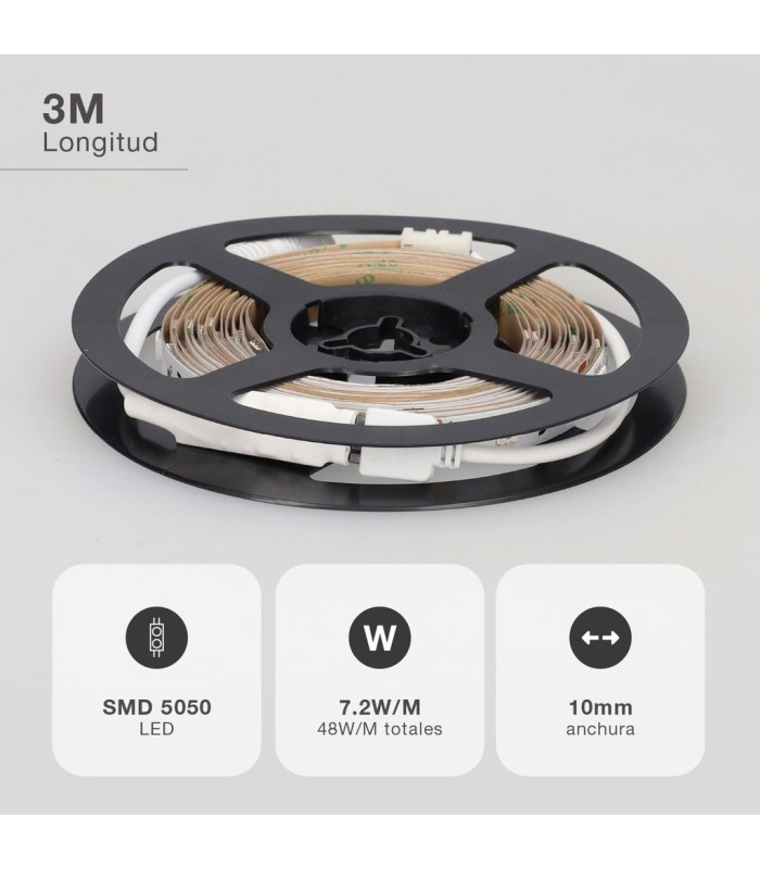 PACK TIRA LED 3 METROS 7,2W-M LUZ RGB SMD5050 IP20 GSC EVOLUTION