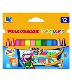 CERAS TRIANGULARES BIC KIDS PLASTIDECOR PEQUES 12 COLORES