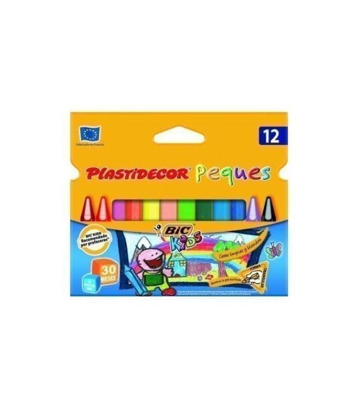 CERAS TRIANGULARES BIC KIDS PLASTIDECOR PEQUES 12 COLORES
